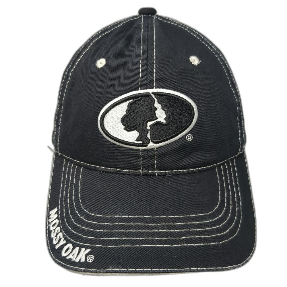 Mossy Oak Baseball Cap Black One Size Slideback Contrast Stitch Embroidered hat
